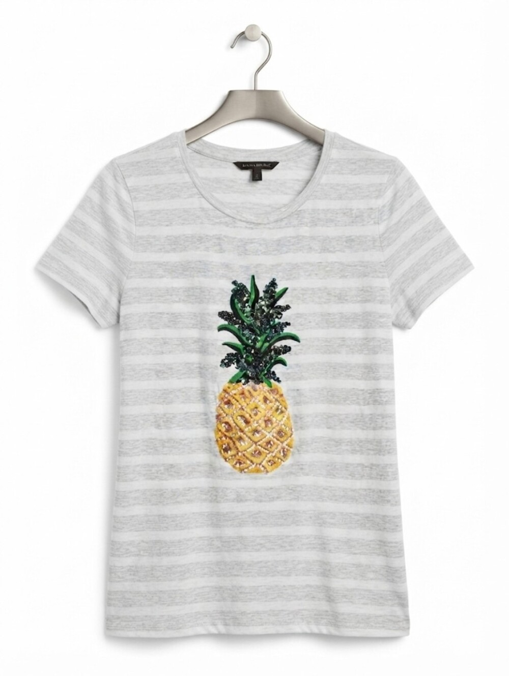 Banana Republic Pineapple Sequin Stripe Tee Size S